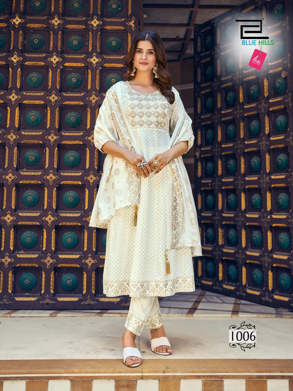 Meera By Blue Hills Rayon Printed Anarkali Kurti With Bottom Dupatta Wholesale Market In Surat